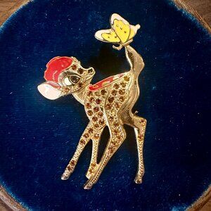 Disney Bambi Pin | Pin with Rhinestones and Enamel with two stones missing
